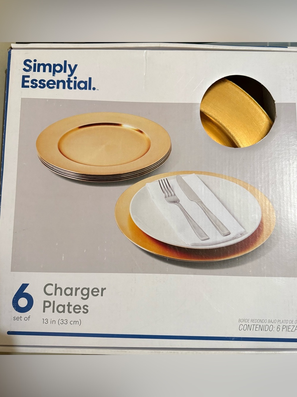 Gold Charger Plates - Set of 6